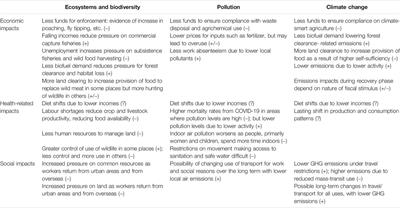 Covid, the Environment and Food Systems: Contain, Cope and Rebuild Better